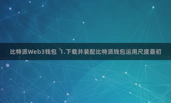 比特派Web3钱包  1.下载并装配比特派钱包运用尺度最初