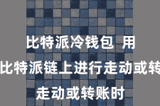 比特派冷钱包  用户在比特派链上进行走动或转账时
